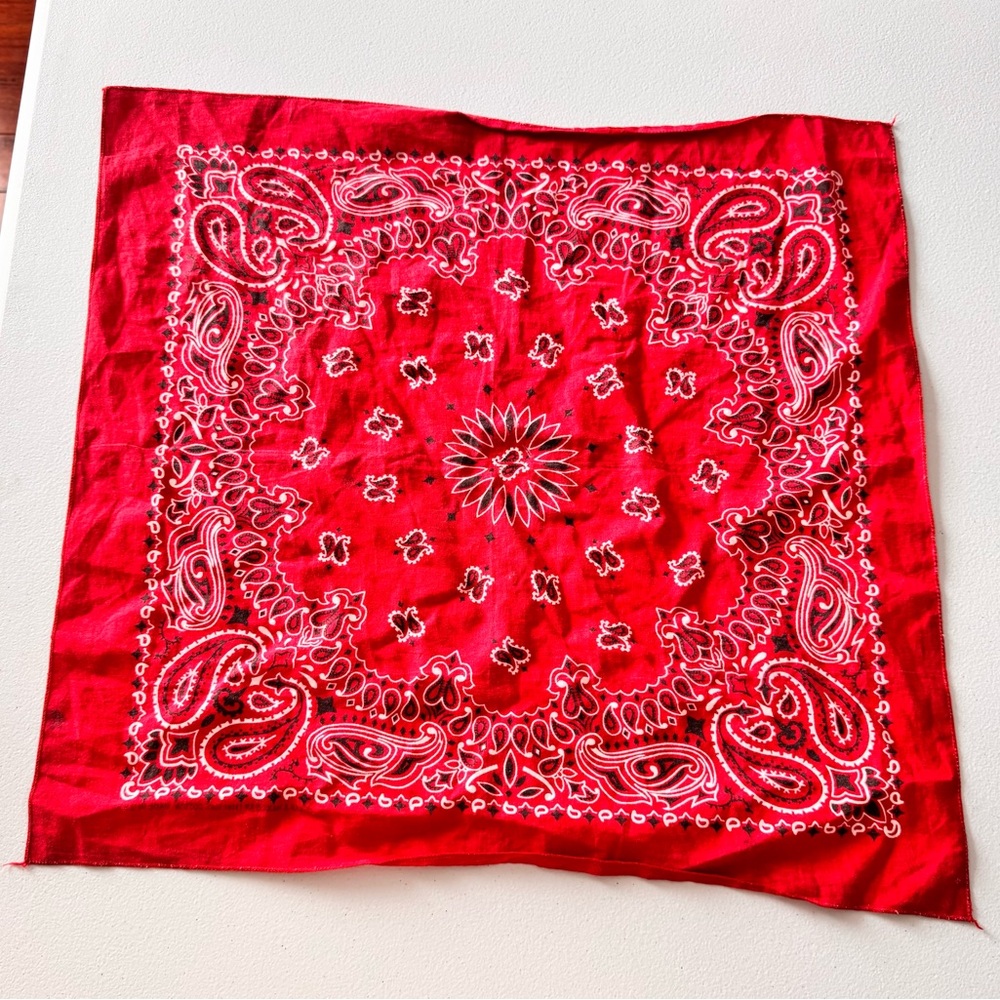 Classic Red Paisley Bandana Scarf